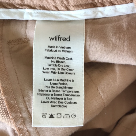 Aritzia Wilfred Cauchy Cropped Lyocell & Linen Pants/Trousers Size 2